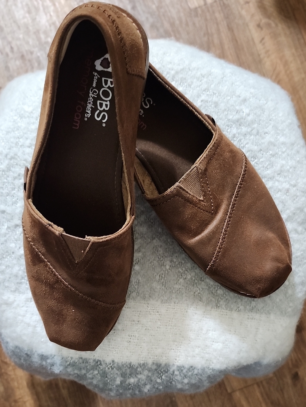 Skechers BOBS Brown Suede Slip-On Loafers